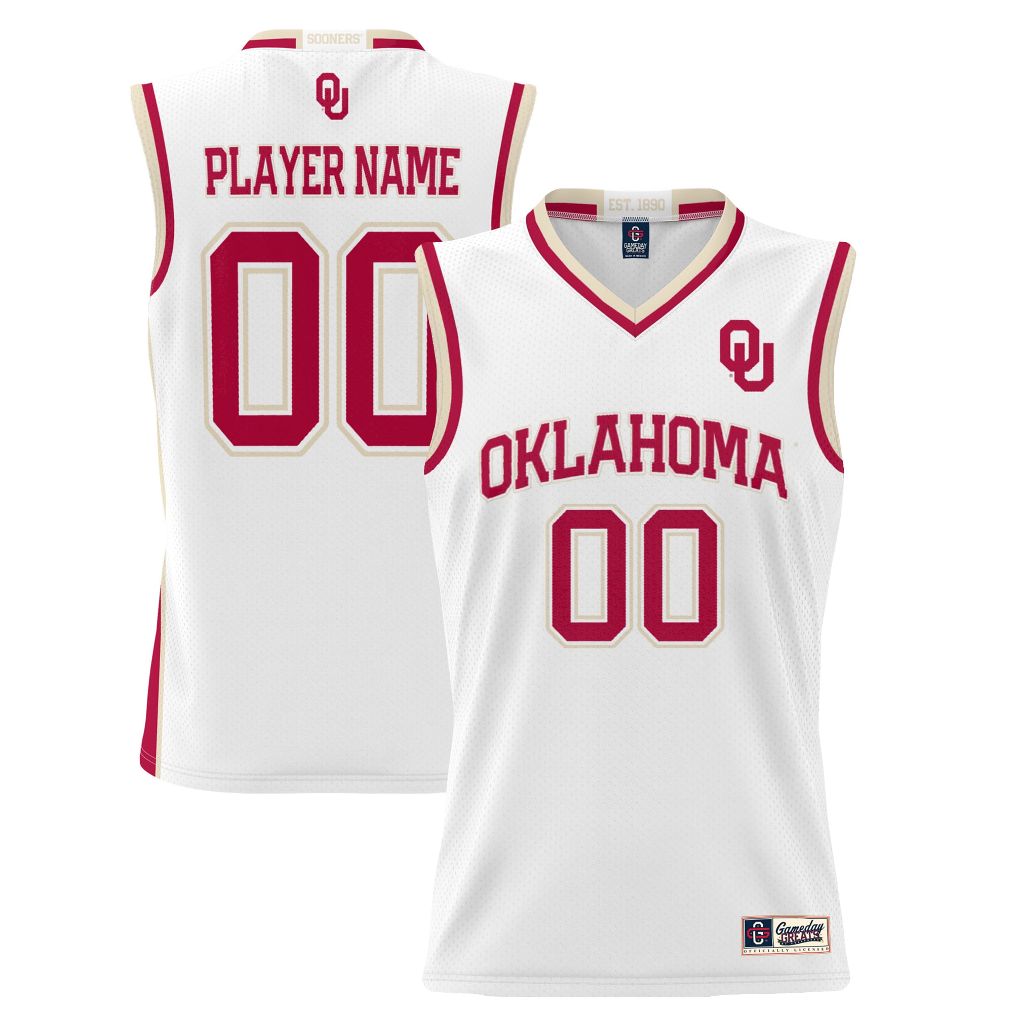 Unisex GameDay Greats  White Oklahoma Sooners  Lightweight NIL Pick-A-Player Women's Basketball Jersey