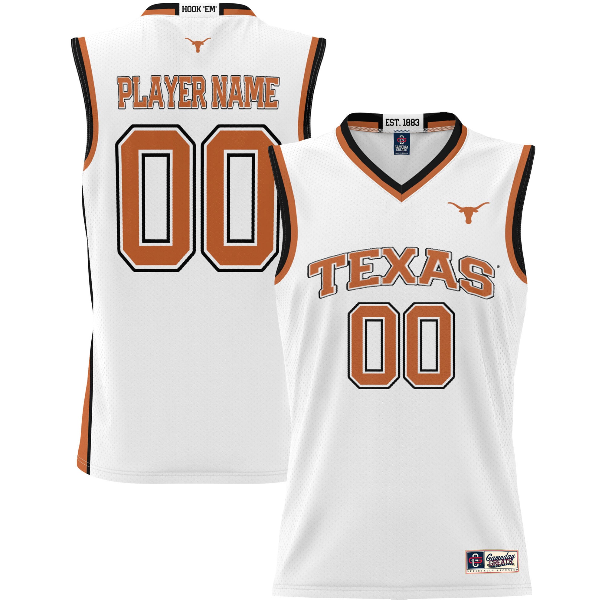 Unisex GameDay Greats  White Texas Longhorns  Lightweight NIL Pick-A-Player Women's Basketball Jersey