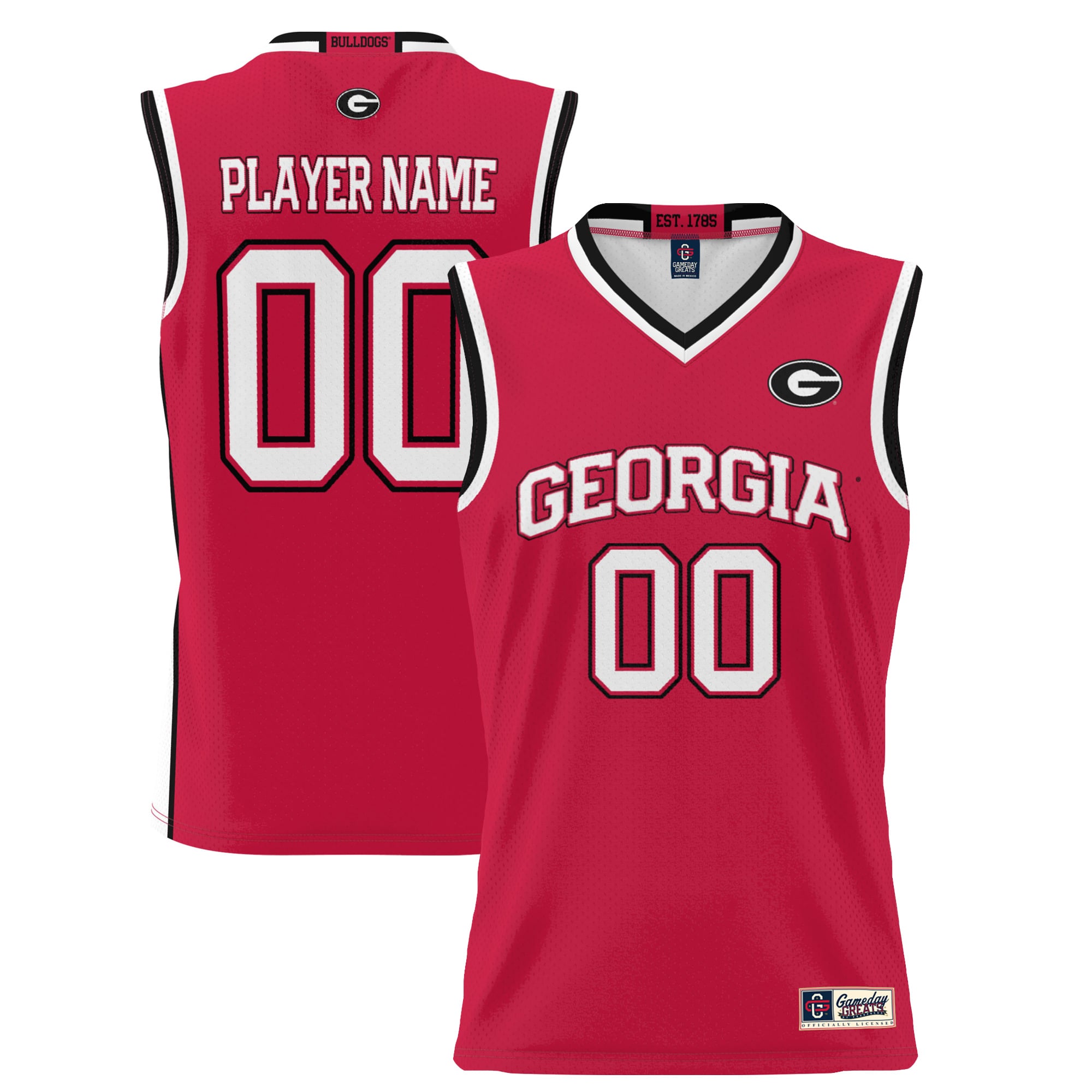 Youth GameDay Greats Red Georgia Bulldogs NIL Pick-A-Player Lightweight Women's Basketball Jersey