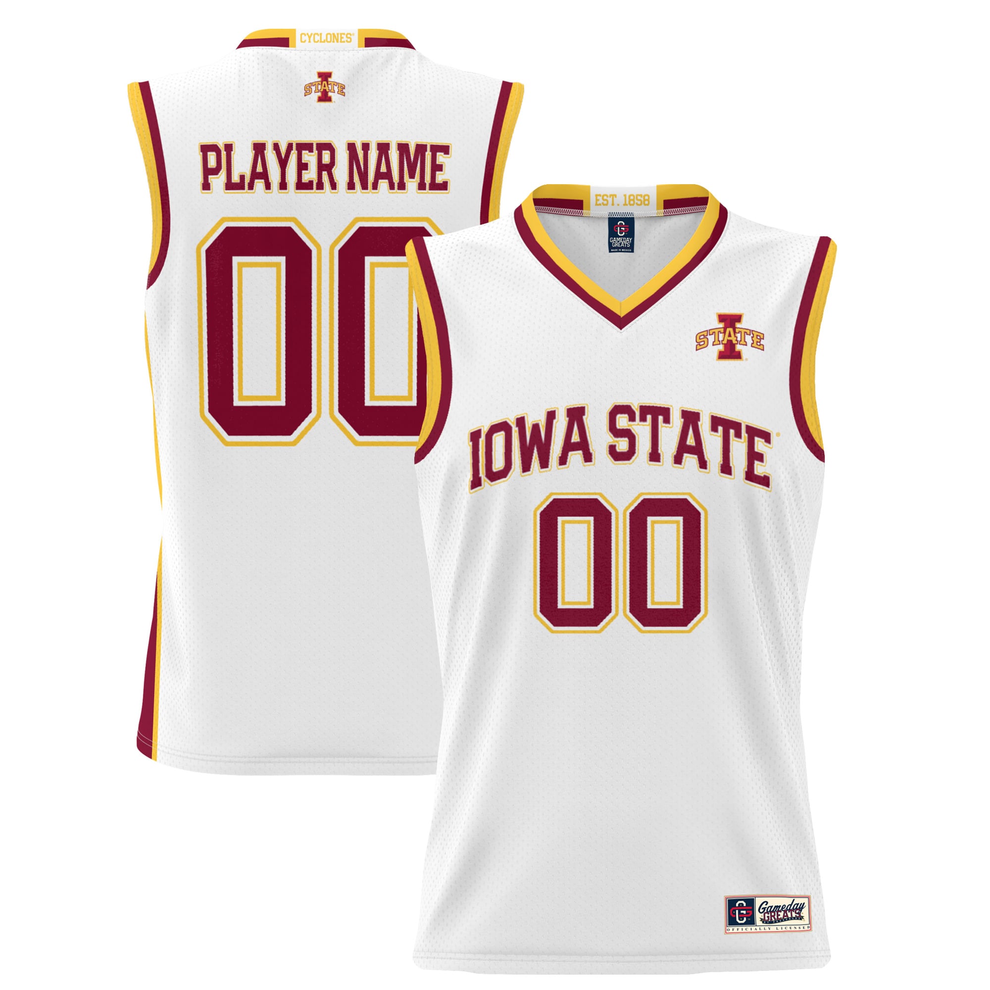 Youth GameDay Greats White Iowa State Cyclones NIL Pick-A-Player Lightweight Women's Basketball Jersey