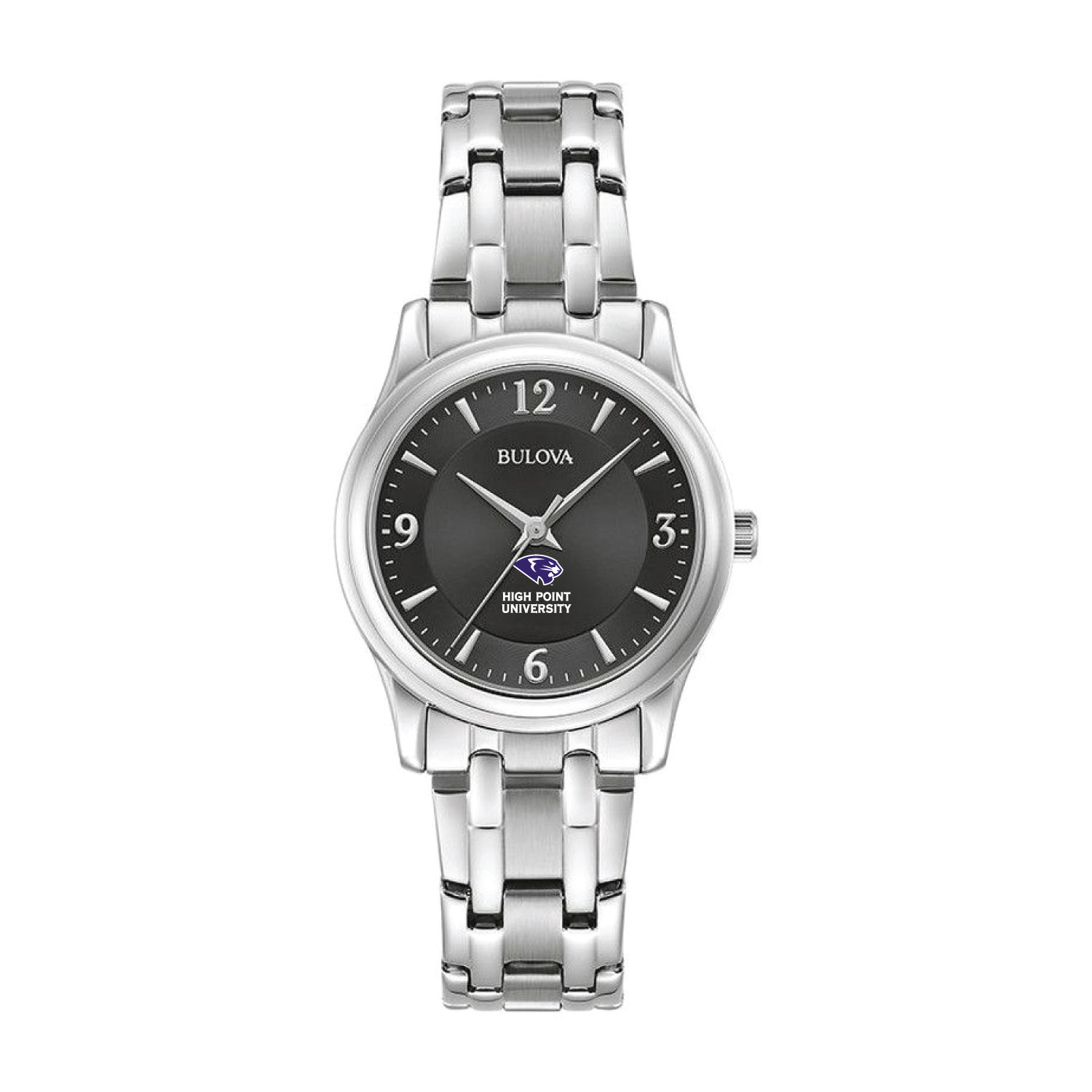 Women's Bulova Black High Point Panthers Stainless Steel Corporate Collection Watch