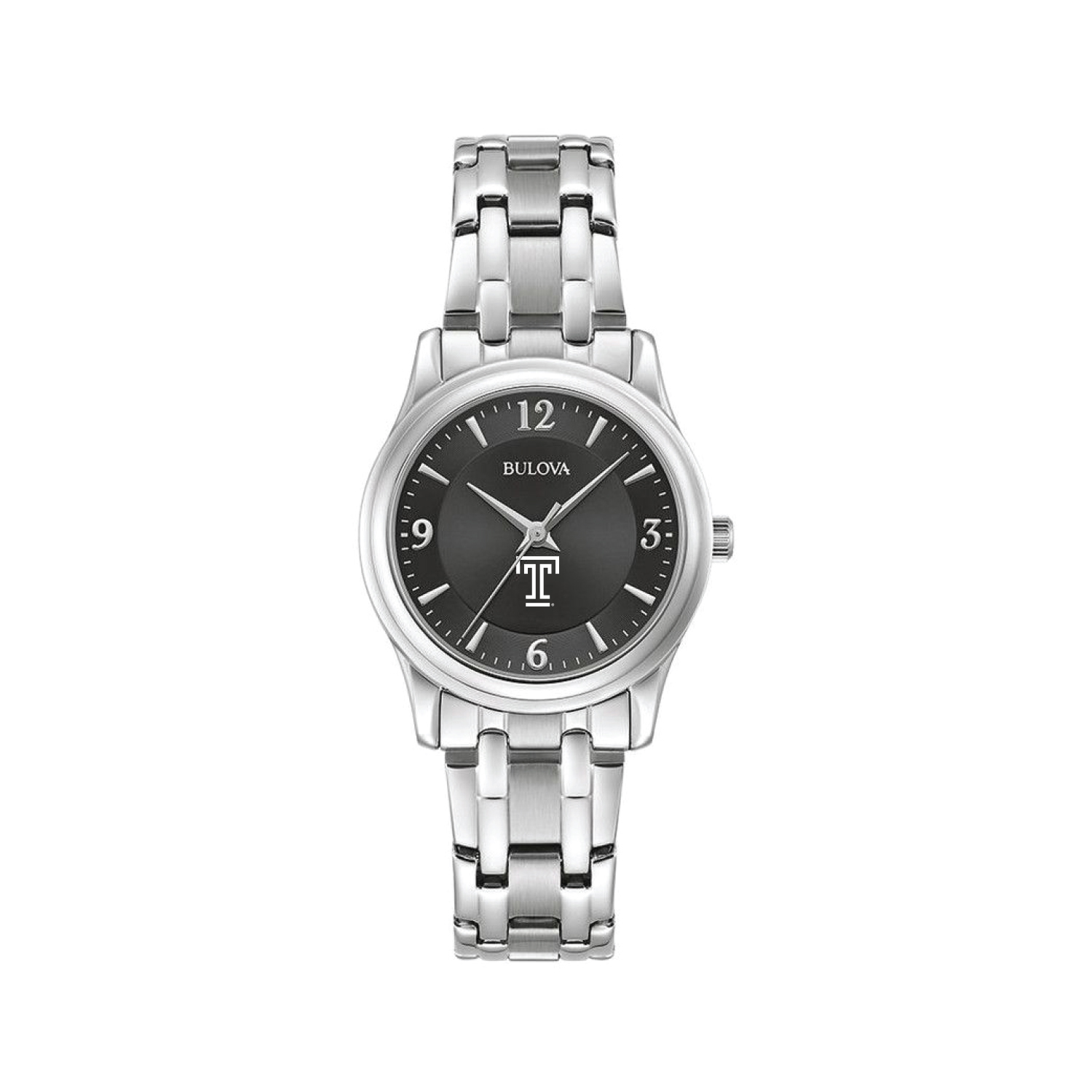 Women's Bulova Black Temple Owls Stainless Steel Corporate Collection Watch