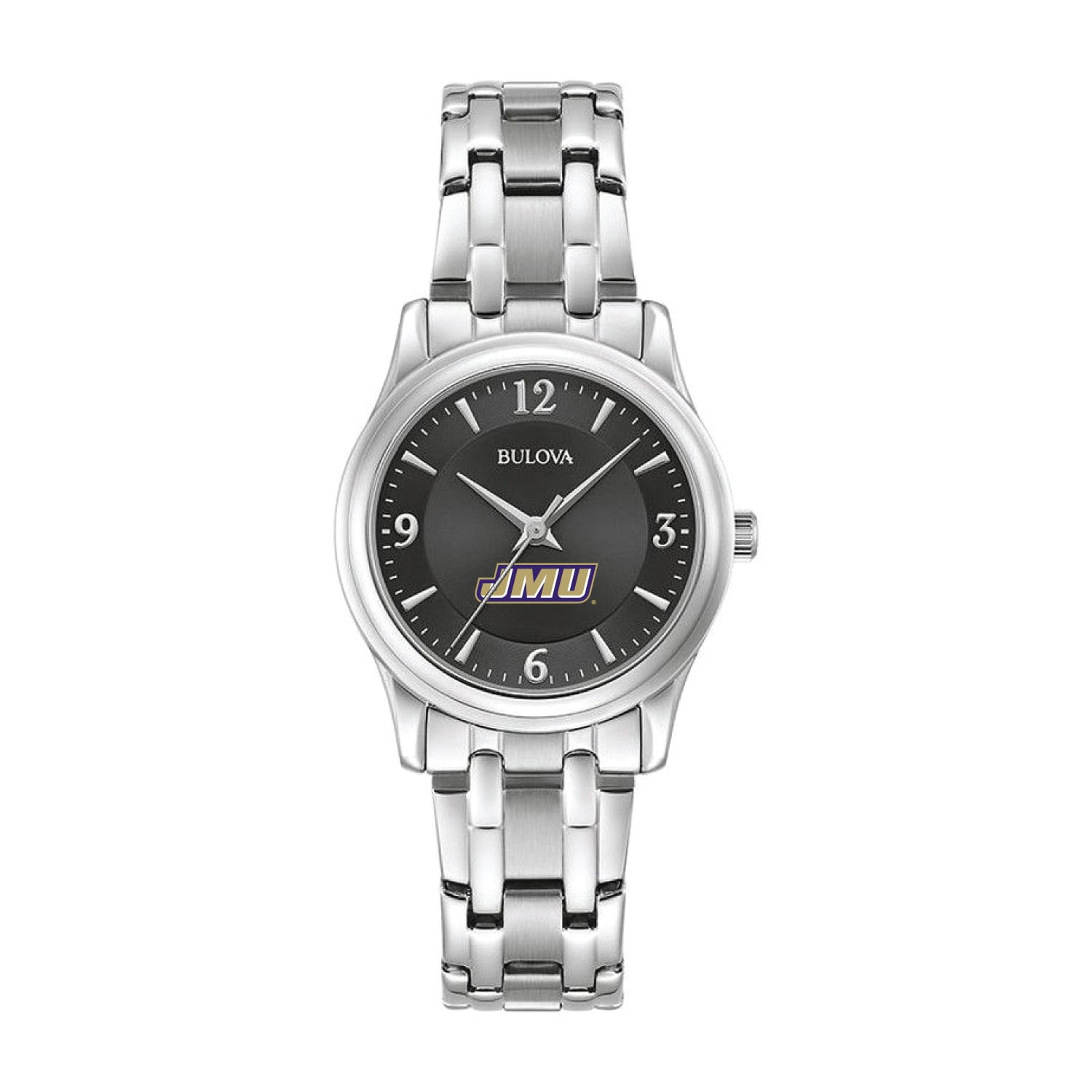 Women's Bulova Black James Madison Dukes Stainless Steel Corporate Collection Watch