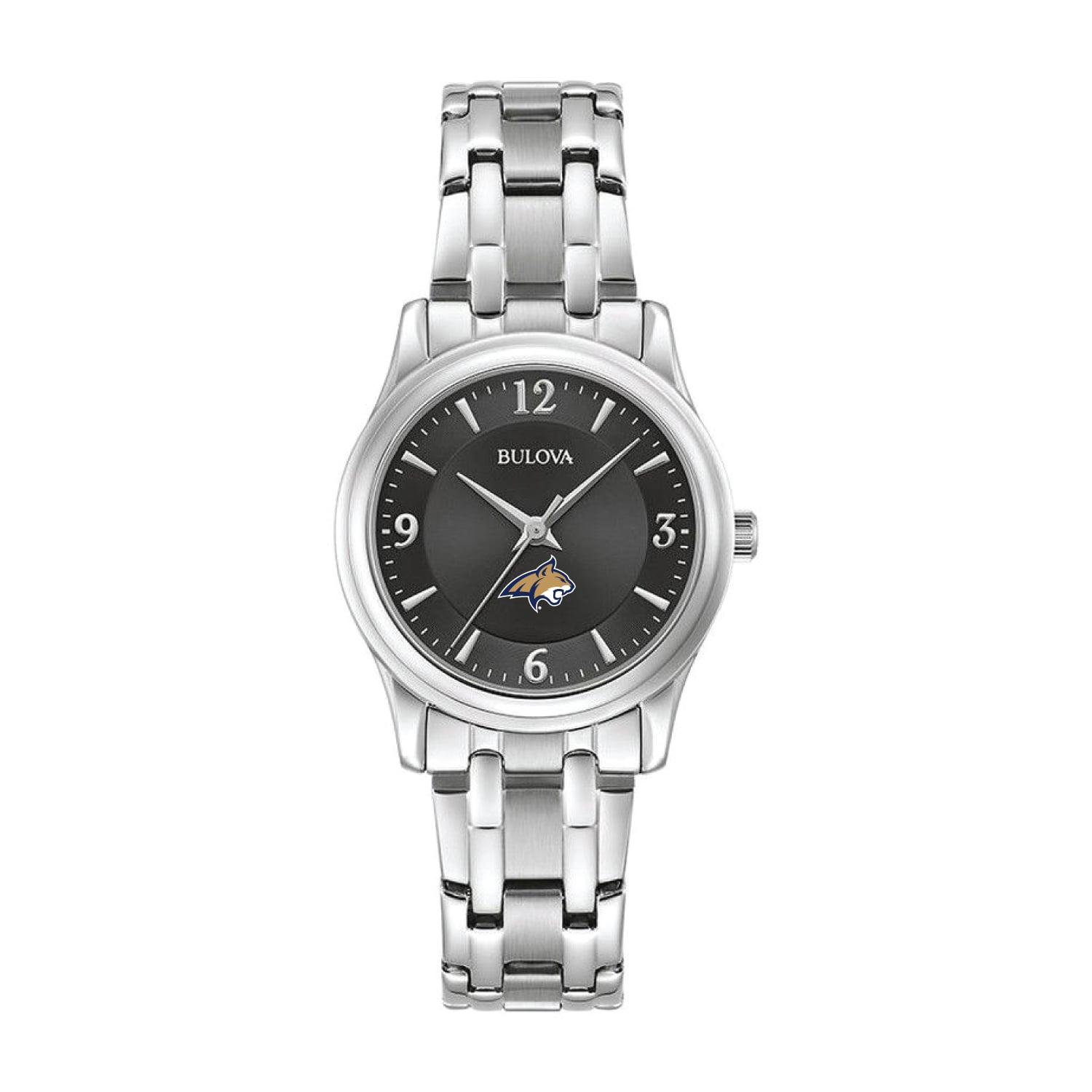 Women's Bulova Black Montana State Bobcats Stainless Steel Corporate Collection Watch