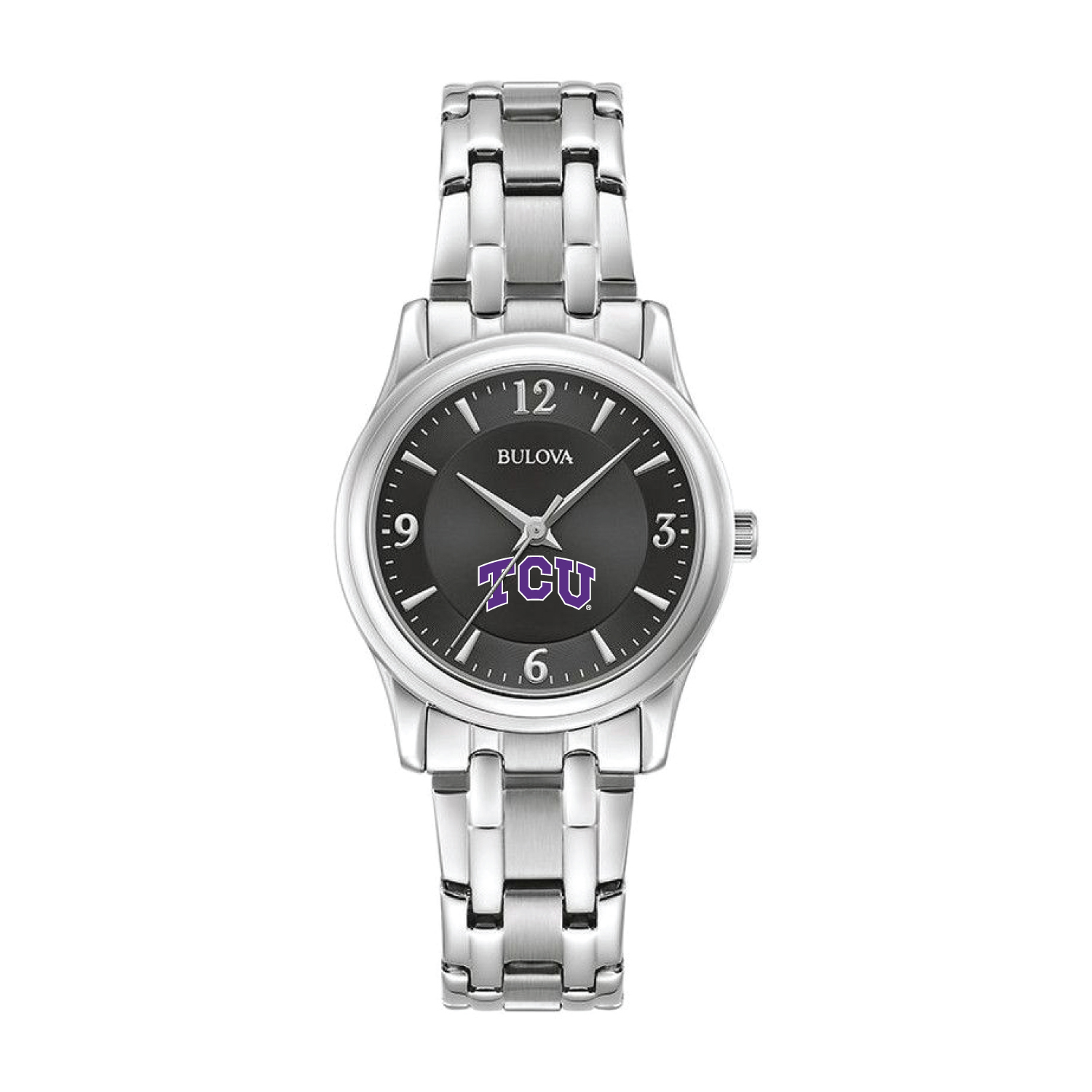 Women's Bulova Black TCU Horned Frogs Stainless Steel Corporate Collection Watch
