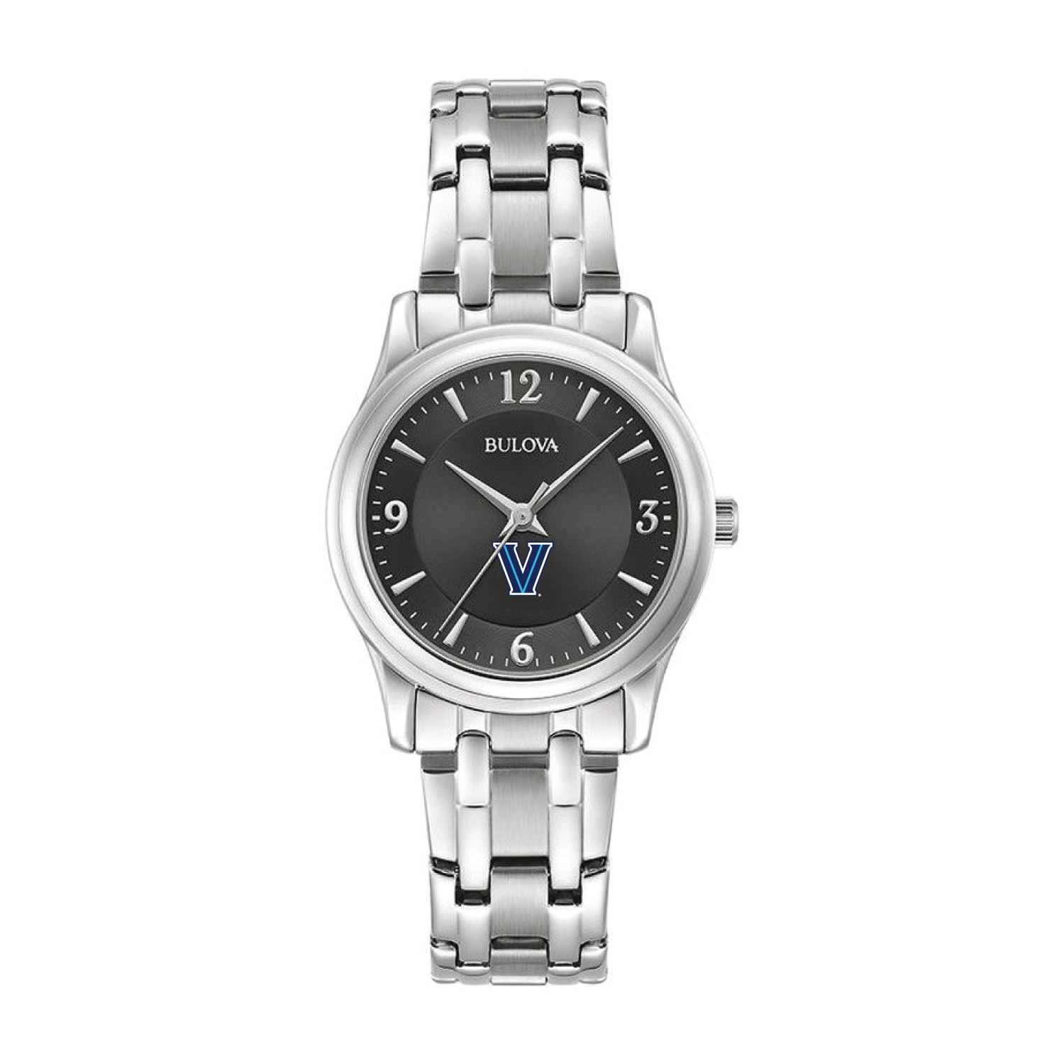 Women's Bulova Black Villanova Wildcats Stainless Steel Corporate Collection Watch
