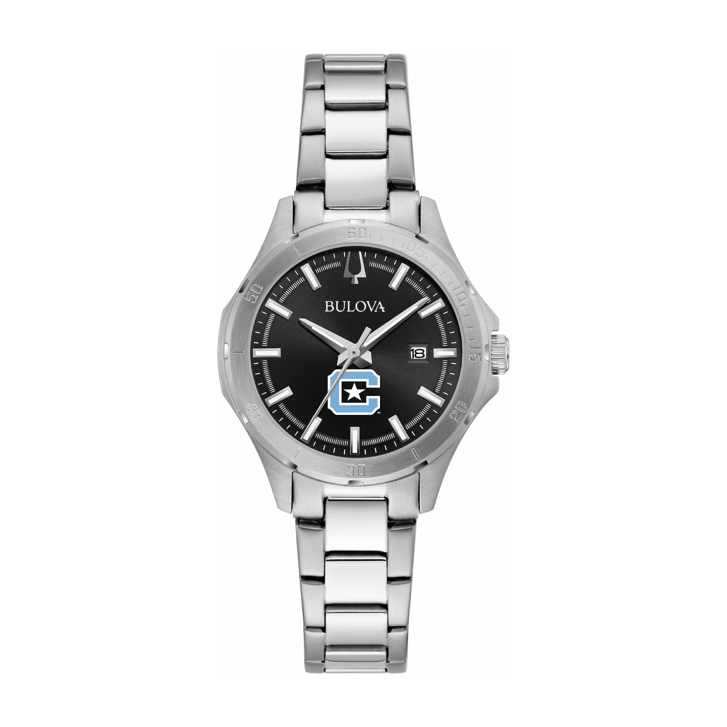 Women's Bulova Black Citadel Bulldogs Stainless Steel Classic Sport Watch