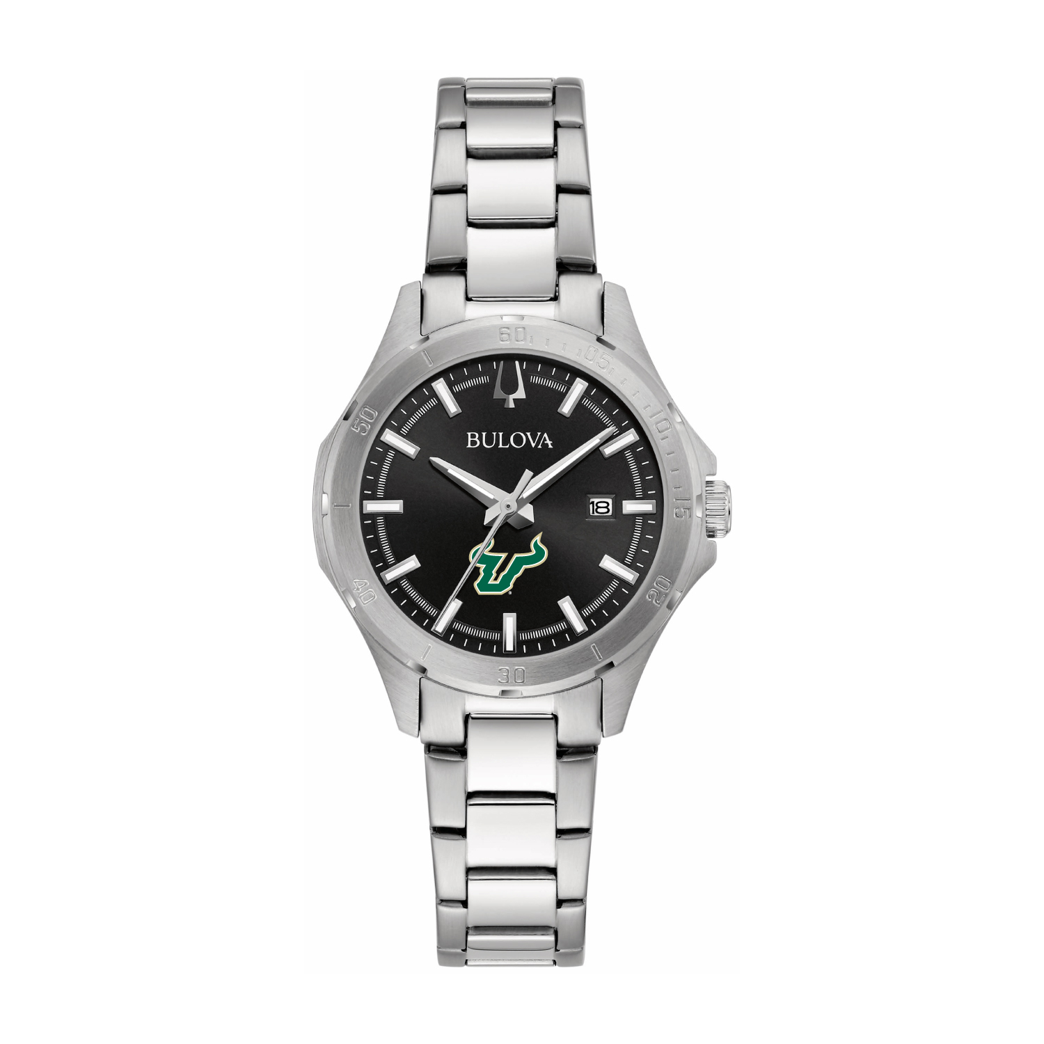 Women's Bulova Black South Florida Bulls Stainless Steel Classic Sport Watch