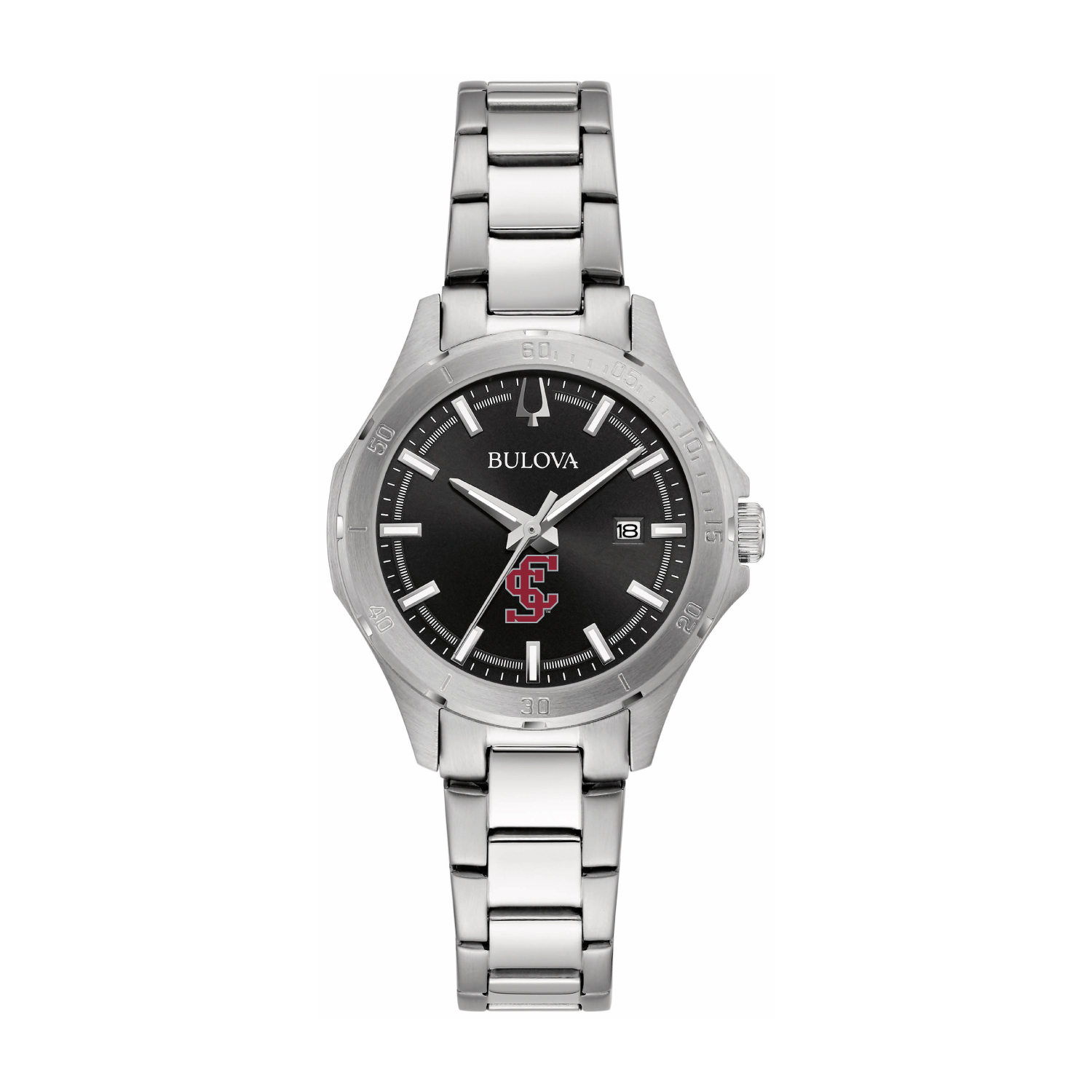 Women's Bulova Black Santa Clara Broncos Stainless Steel Classic Sport Watch