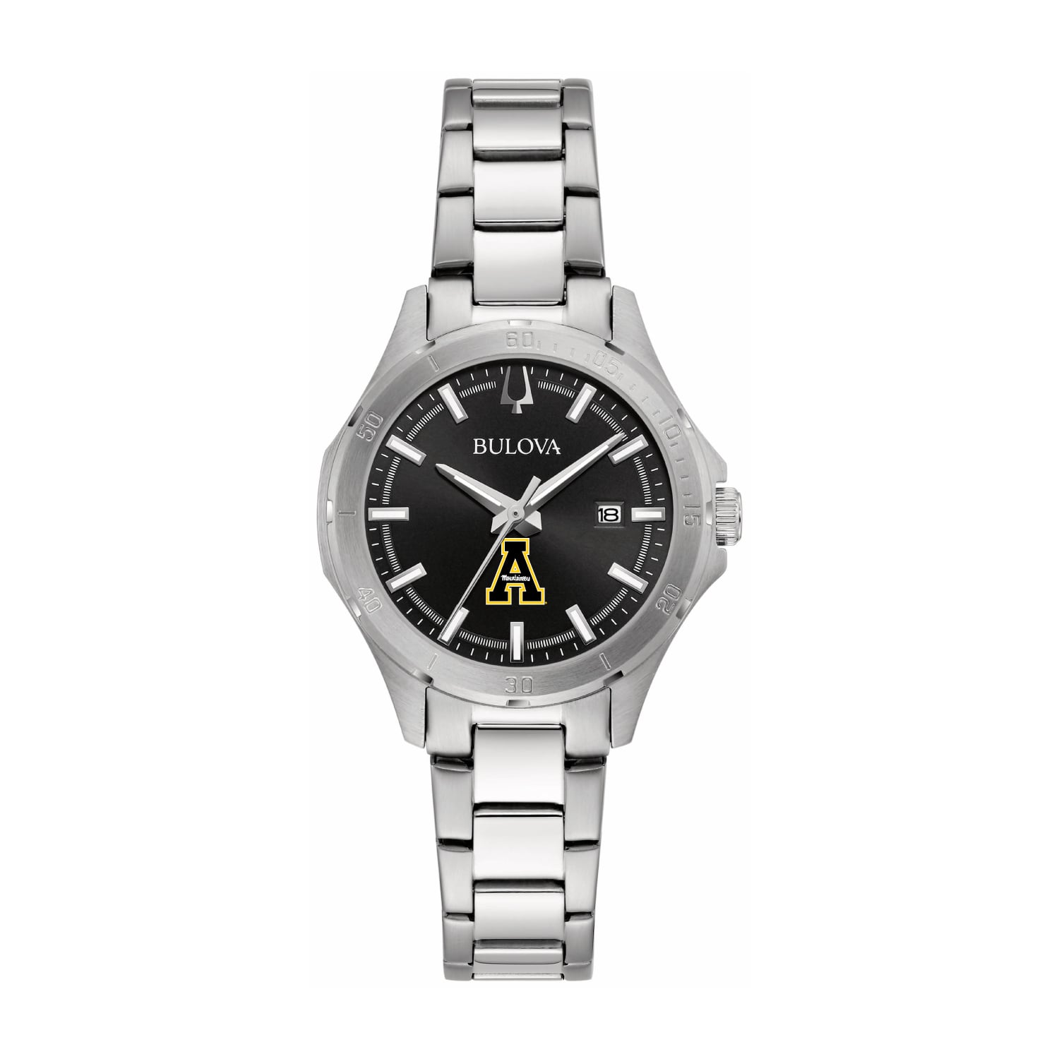 Women's Bulova Black Appalachian State Mountaineers Stainless Steel Classic Sport Watch