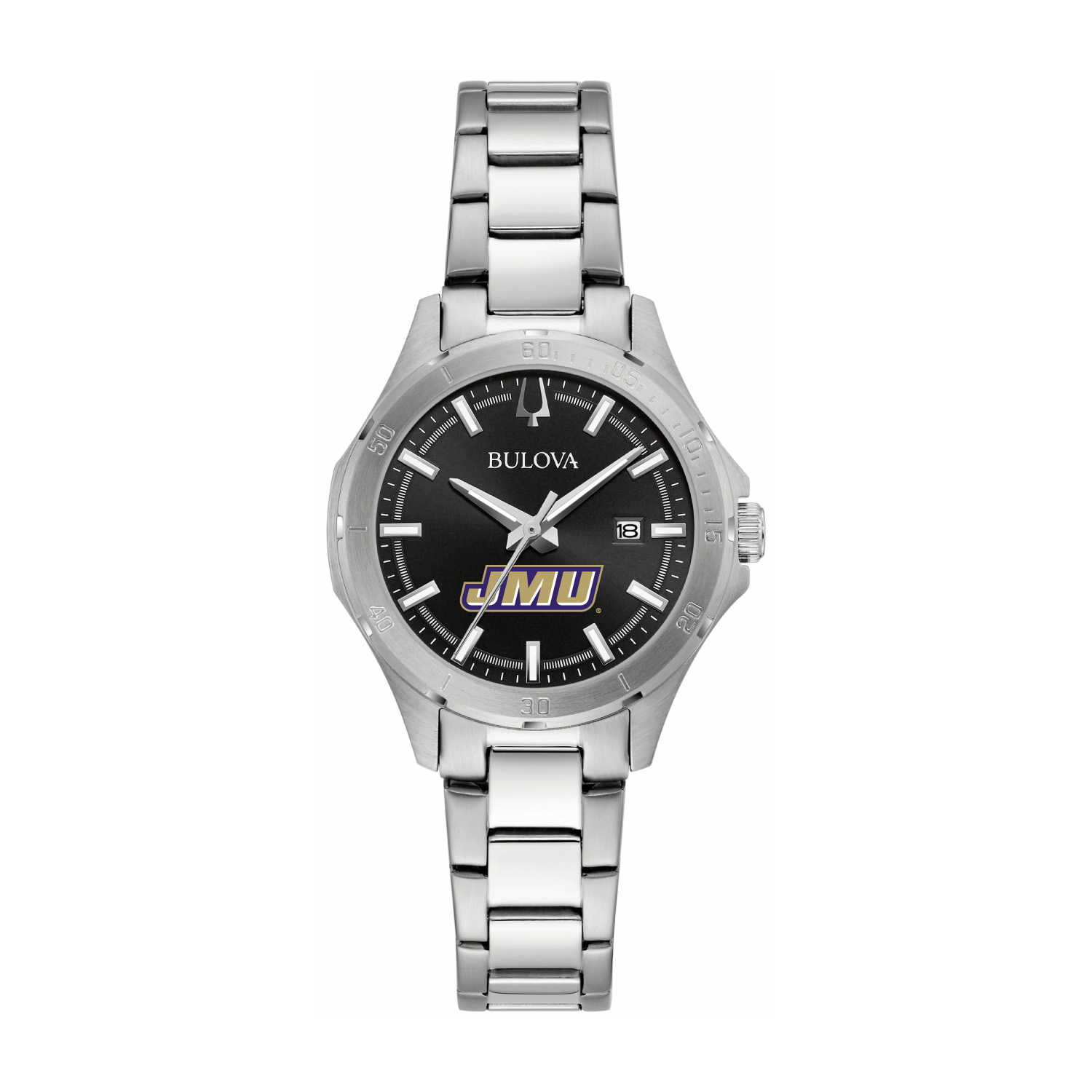 Women's Bulova Black James Madison Dukes Stainless Steel Classic Sport Watch