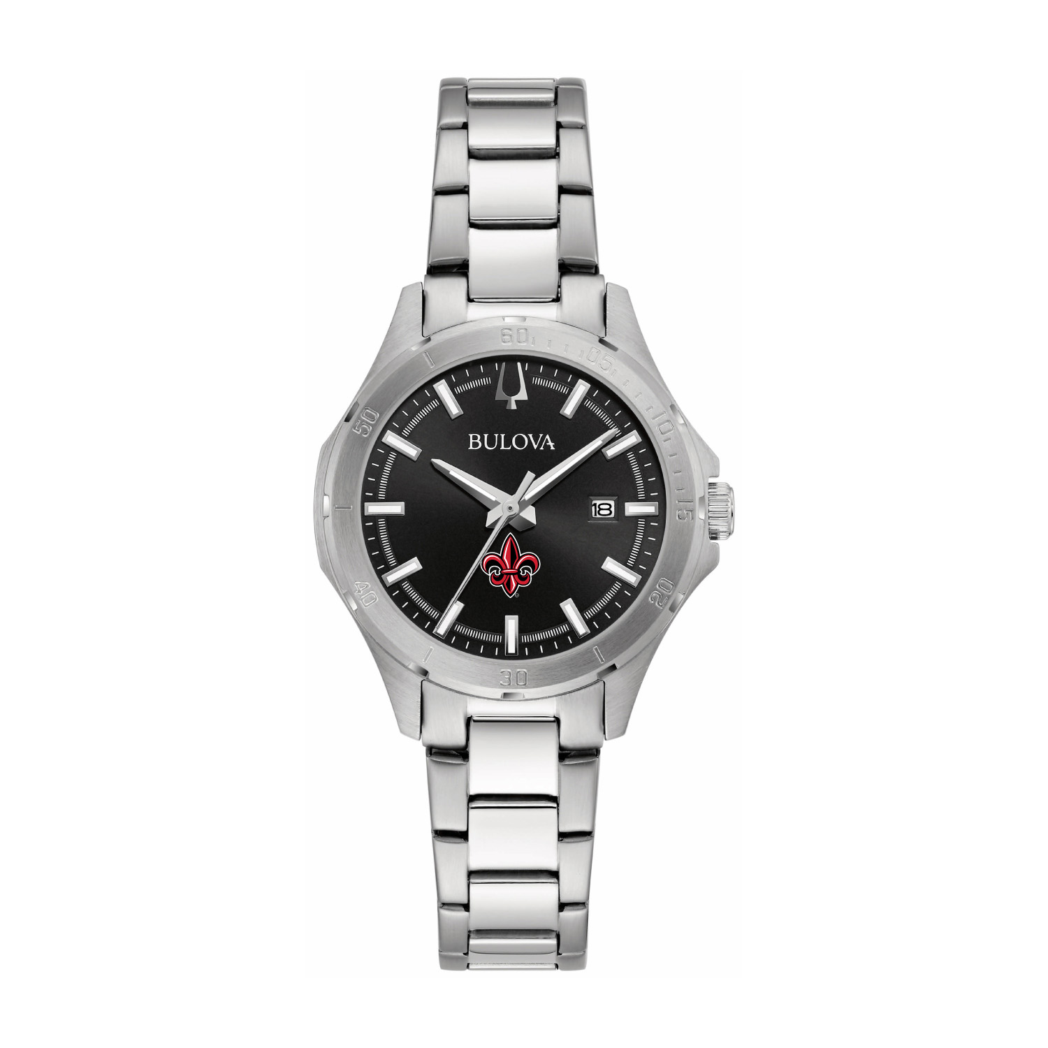 Women's Bulova Black Louisiana Ragin' Cajuns Stainless Steel Classic Sport Watch