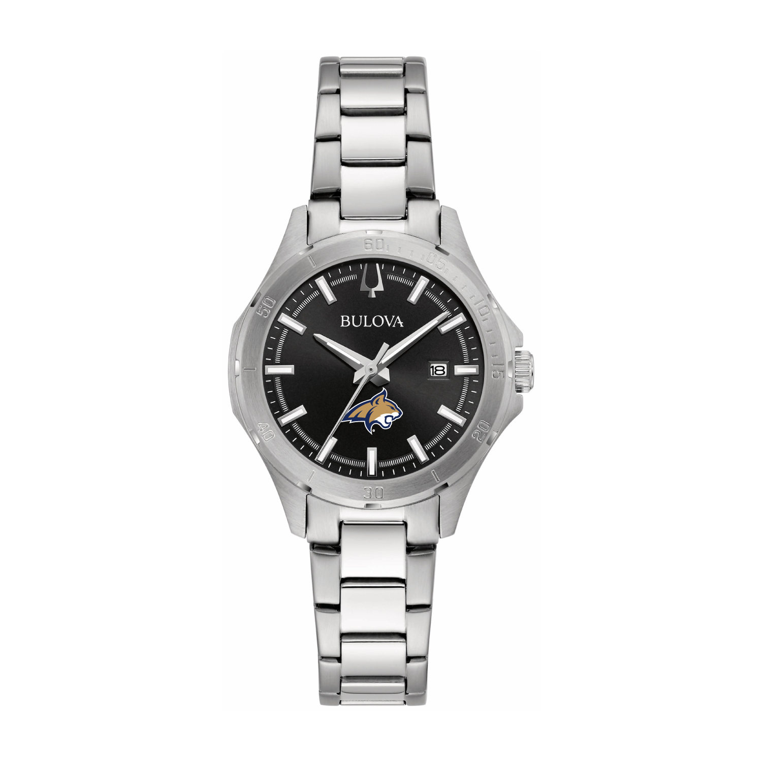 Women's Bulova Black Montana State Bobcats Stainless Steel Classic Sport Watch