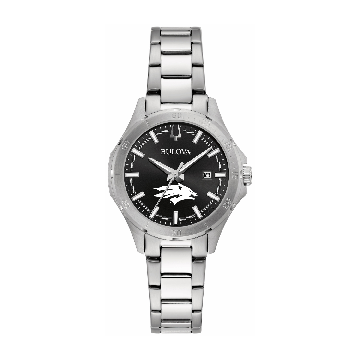 Women's Bulova Black Nevada Wolf Pack Stainless Steel Classic Sport Watch
