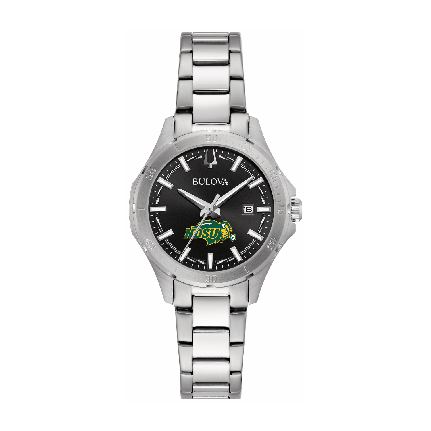Women's Bulova Black NDSU Bison Stainless Steel Classic Sport Watch