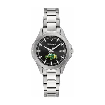 Women's Bulova Black NDSU Bison Stainless Steel Classic Sport Watch