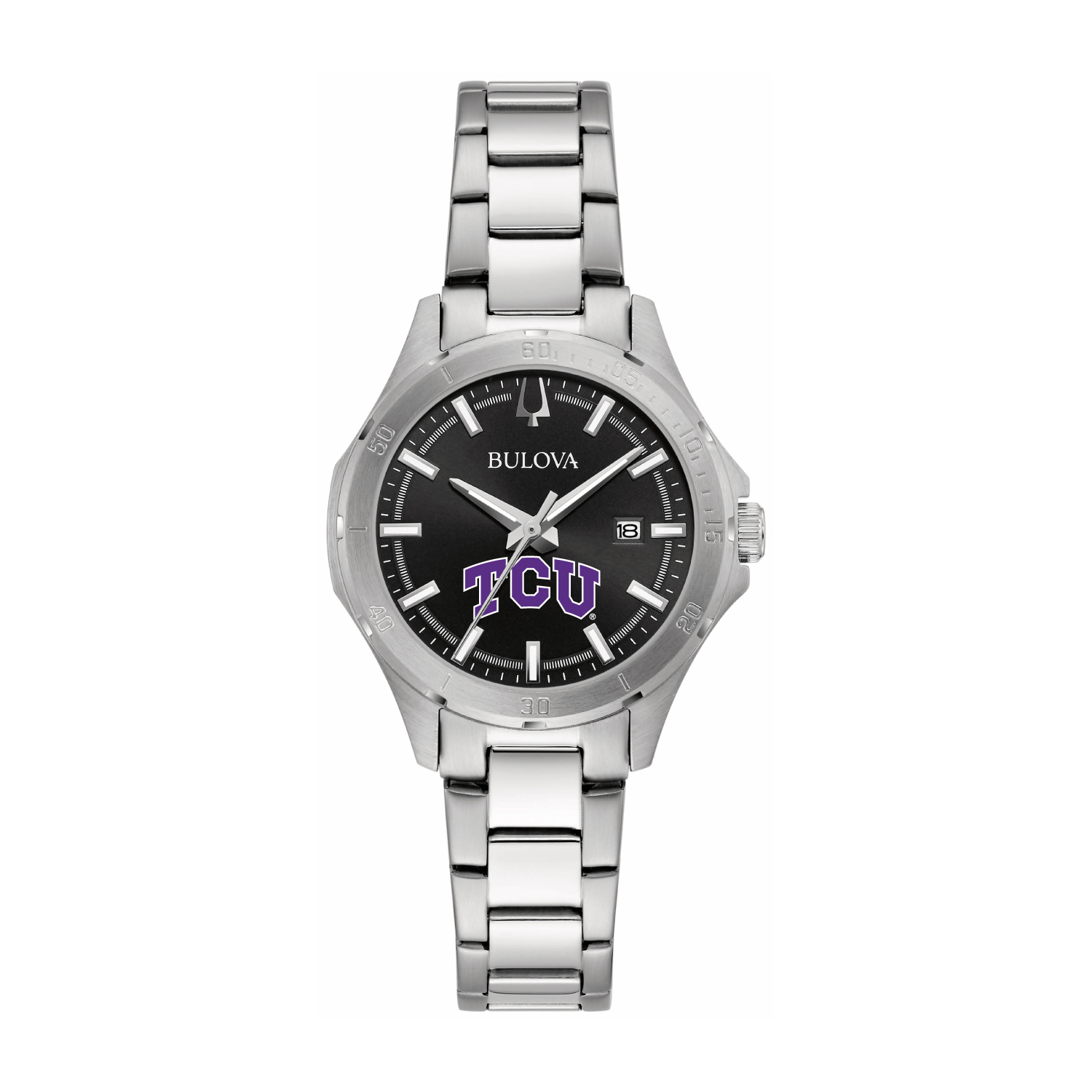 Women's Bulova Black TCU Horned Frogs Stainless Steel Classic Sport Watch