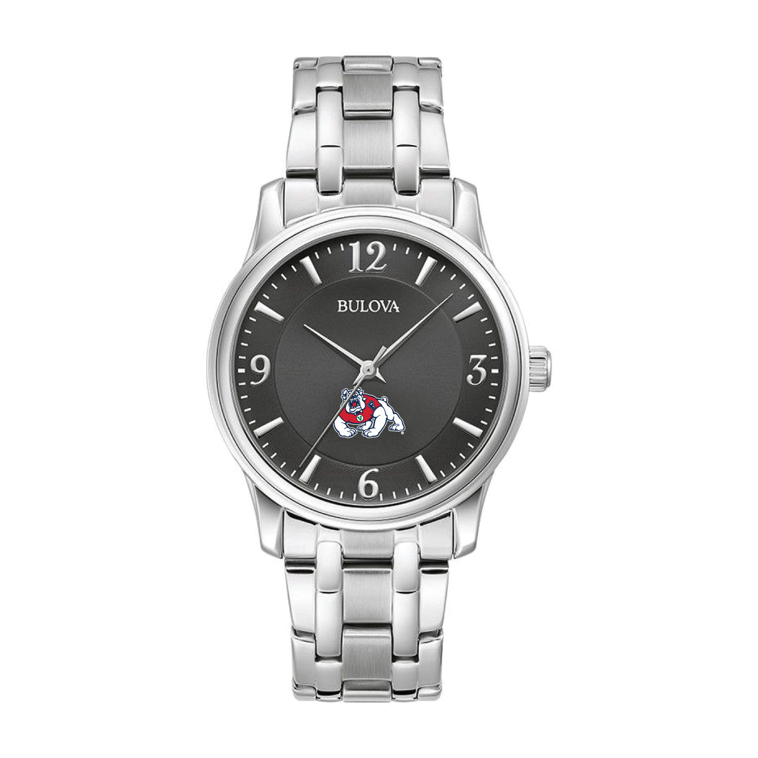 Bulova Black Fresno State Bulldogs Stainless Steel Corporate Collection Watch