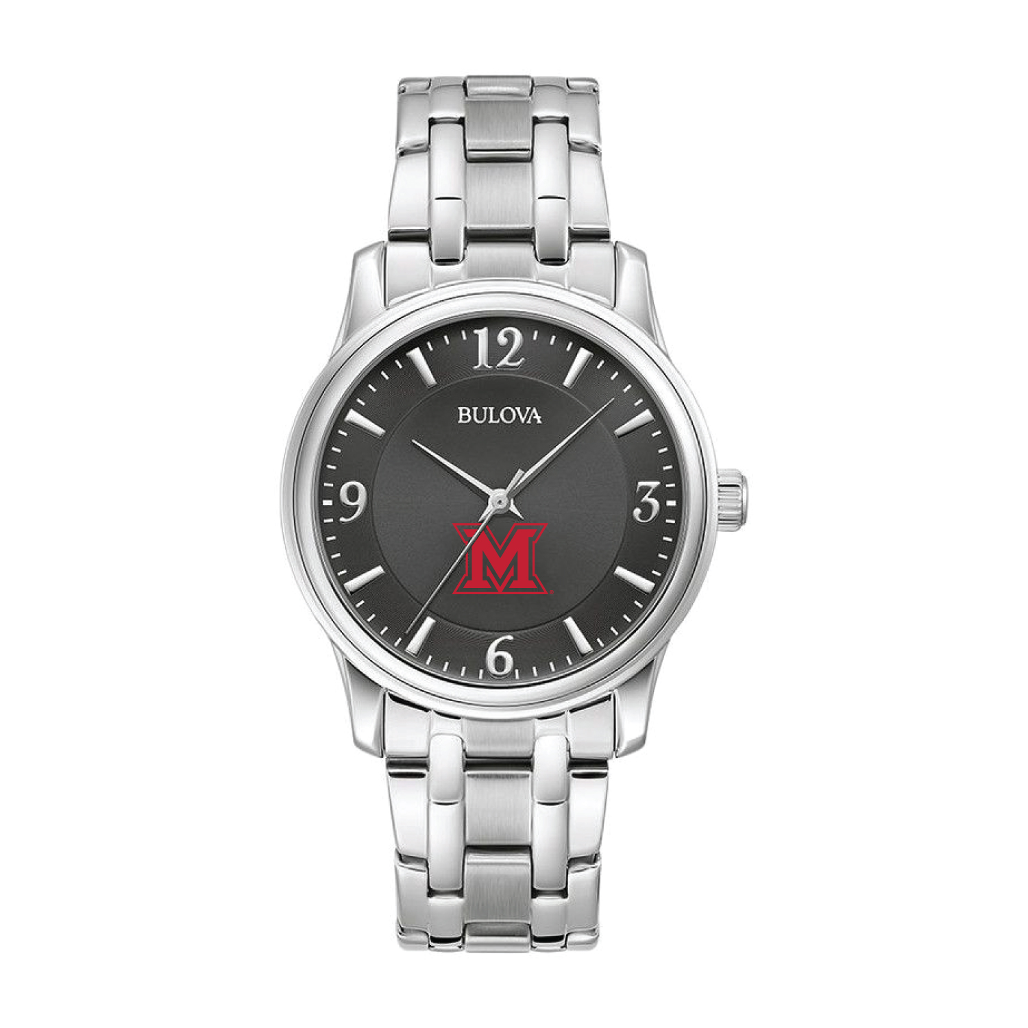 Bulova Black Miami University RedHawks Stainless Steel Corporate Collection Watch