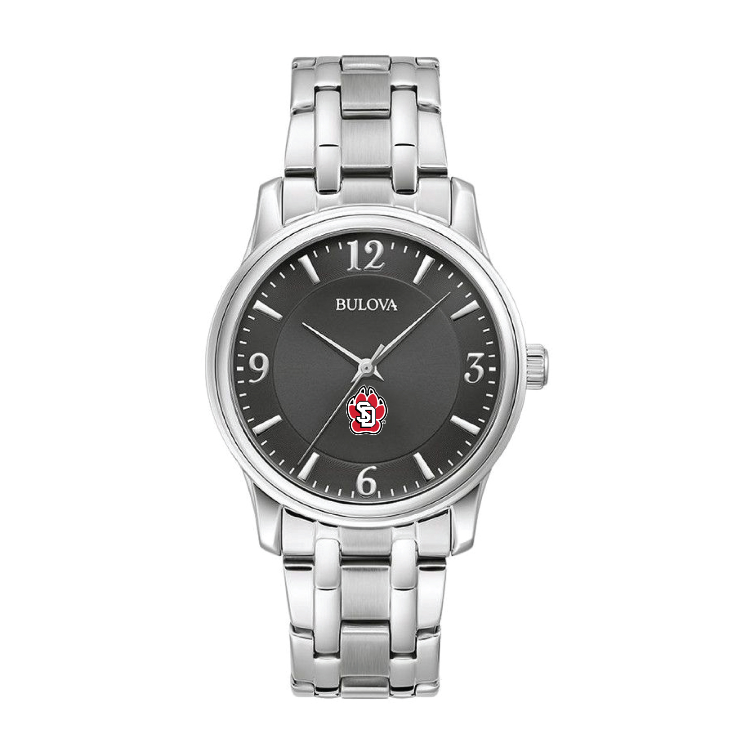 Bulova Black South Dakota Coyotes Stainless Steel Corporate Collection Watch