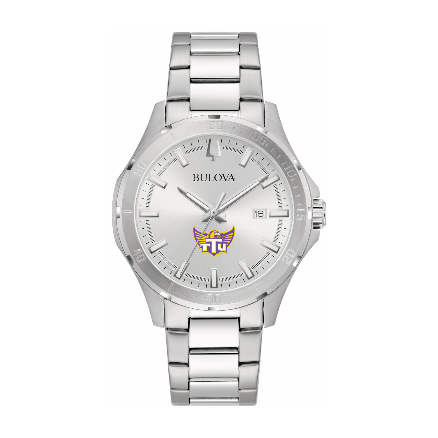 Bulova Silver Tennessee Tech Golden Eagles Stainless Steel Classic Sport Watch