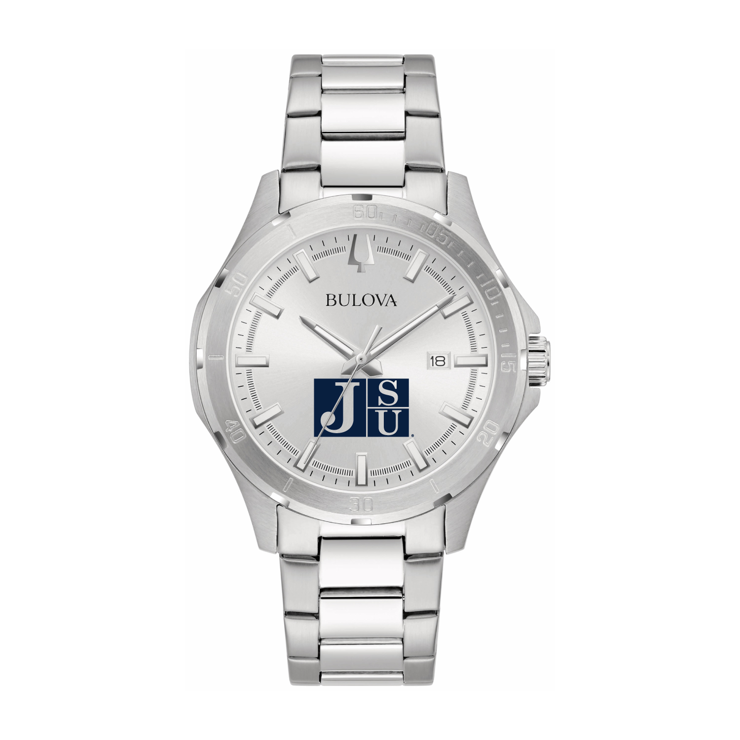 Bulova Silver Jackson State Tigers Stainless Steel Classic Sport Watch