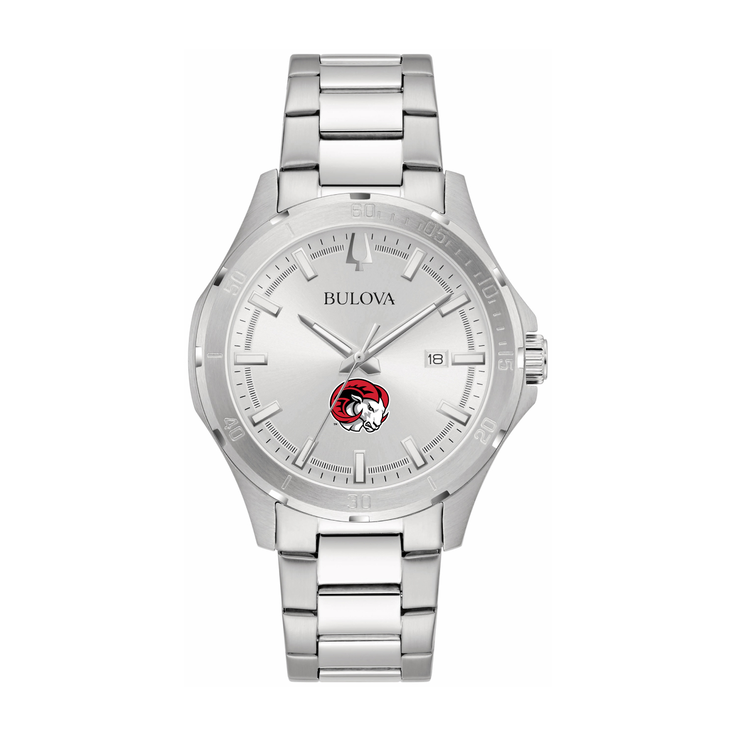 Bulova Silver Winston-Salem State Rams Stainless Steel Classic Sport Watch