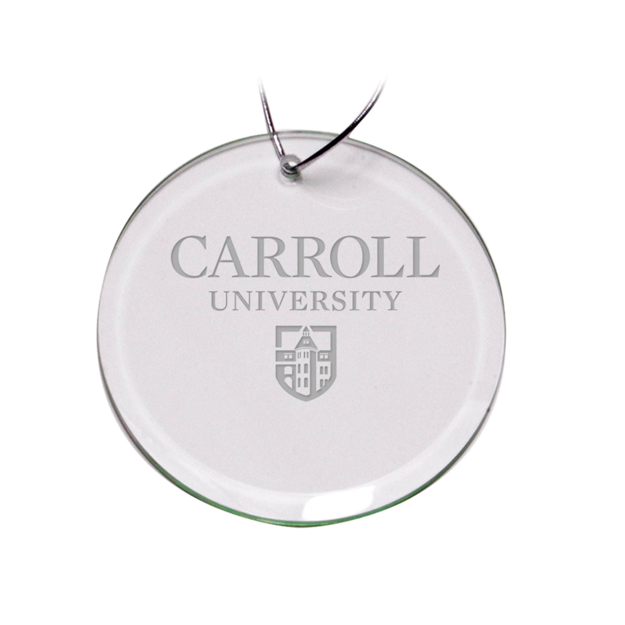 Carroll University Pioneers Team Logo 3'' Round Glass Ornament