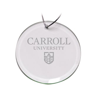 Carroll University Pioneers Team Logo 3'' Round Glass Ornament