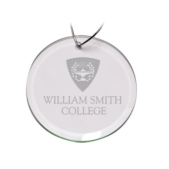 Hobart & William Smith Colleges Logo 3'' Round Glass Ornament