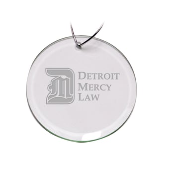 Detroit Mercy Titans Law 3'' Round Glass Ornament
