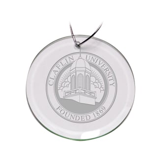 Claflin Panthers Team Logo 3'' Round Glass Ornament