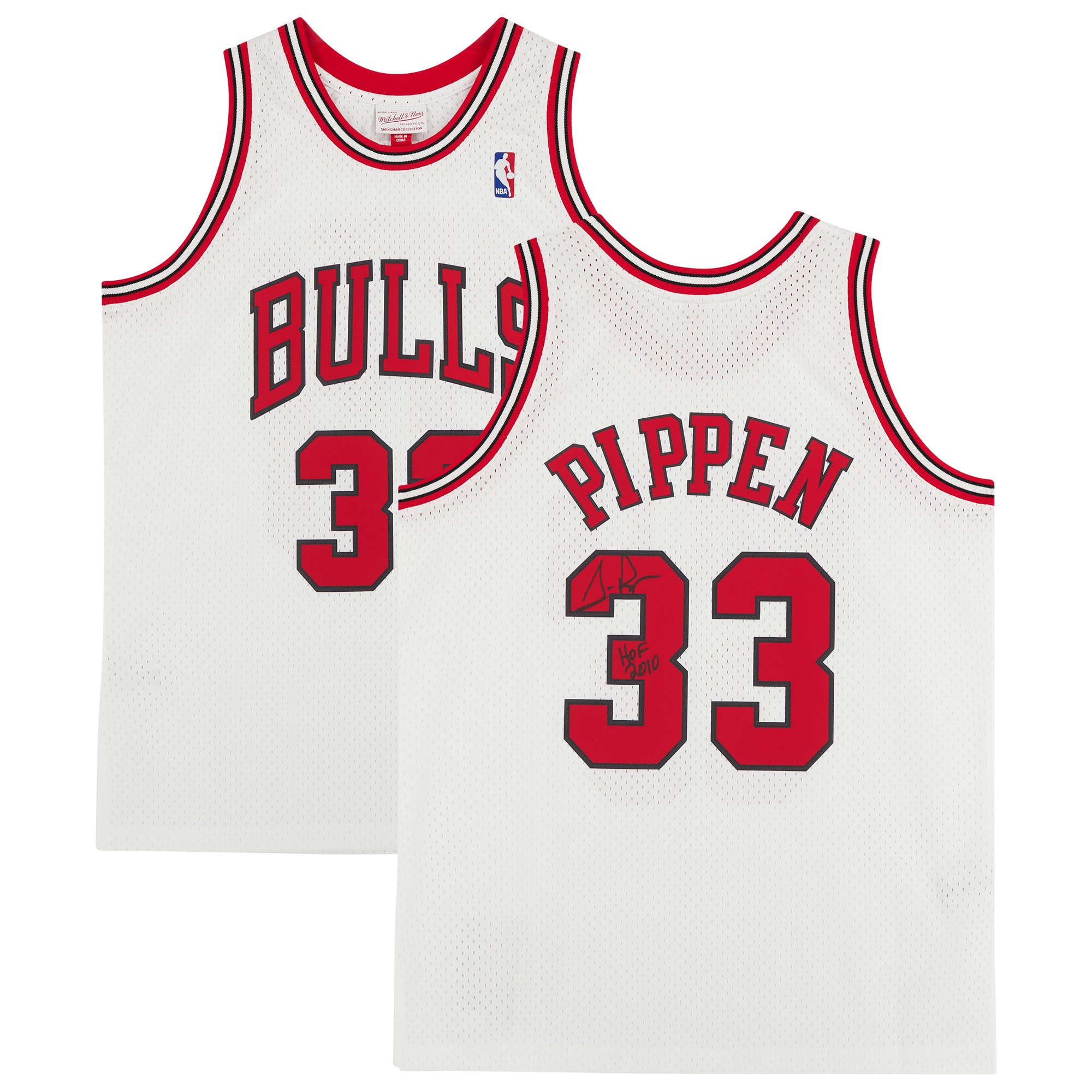 Scottie Pippen Chicago Bulls Autographed Mitchell & Ness White 1997-1998 Swingman Jersey with "HOF 2010" Inscription