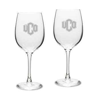 Central Oklahoma Bronchos 16oz. Two-Piece Traditional White Wine Glass Set