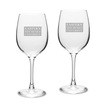 Eastern New Mexico Greyhounds 16oz. Two-Piece Traditional White Wine Glass Set