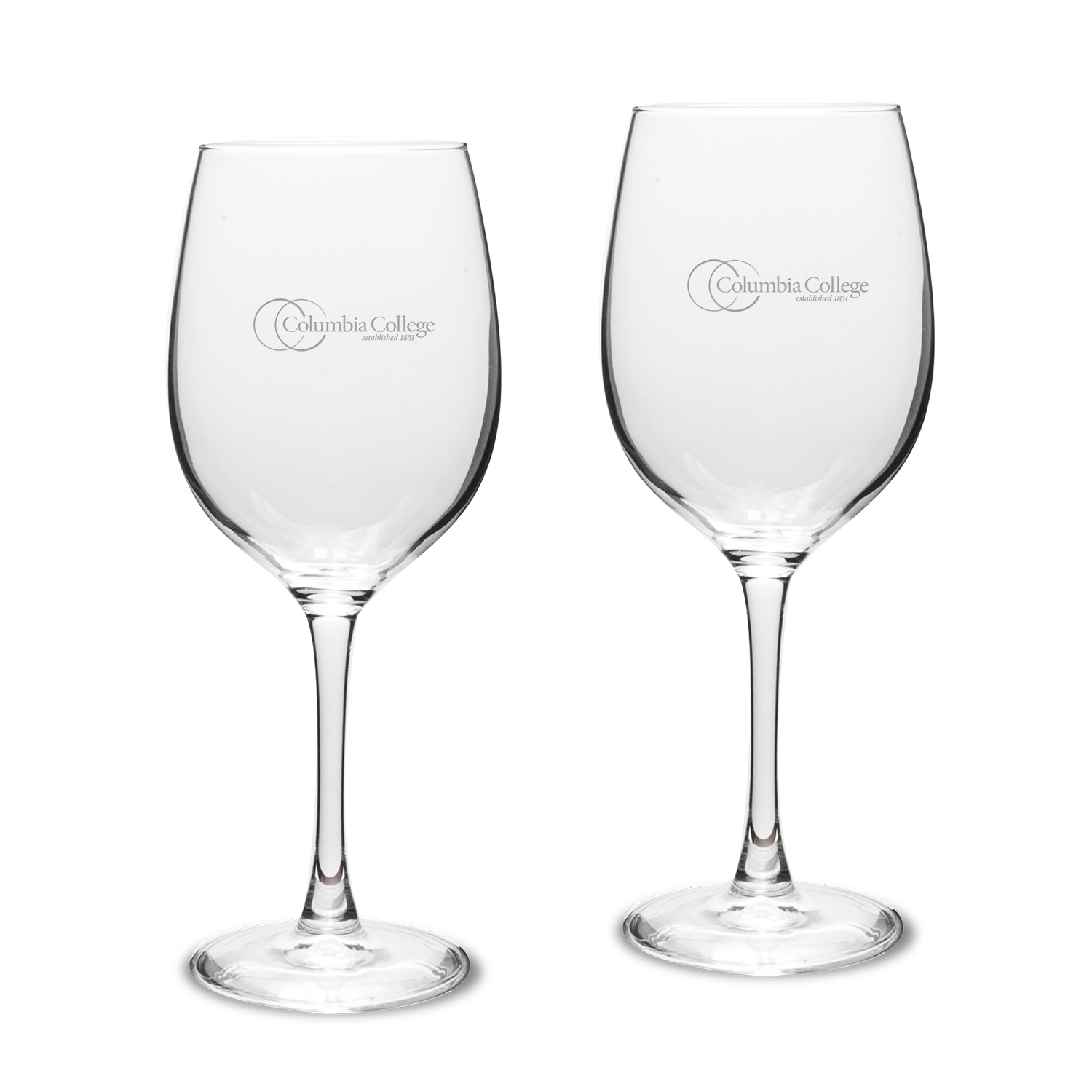 Columbia College of Missouri Cougars 16oz. Two-Piece Traditional White Wine Glass Set