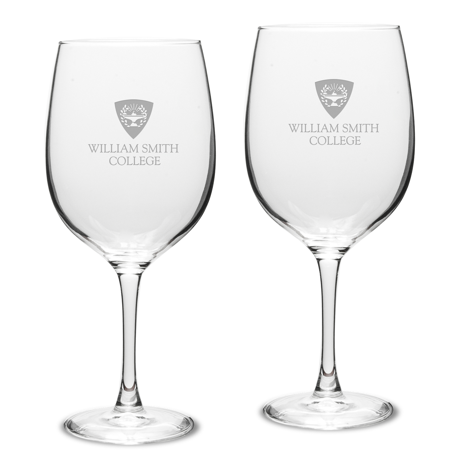 Hobart & William Smith Colleges Primary Logo 19oz. 2-Piece Traditional Red Wine Table Glass Set