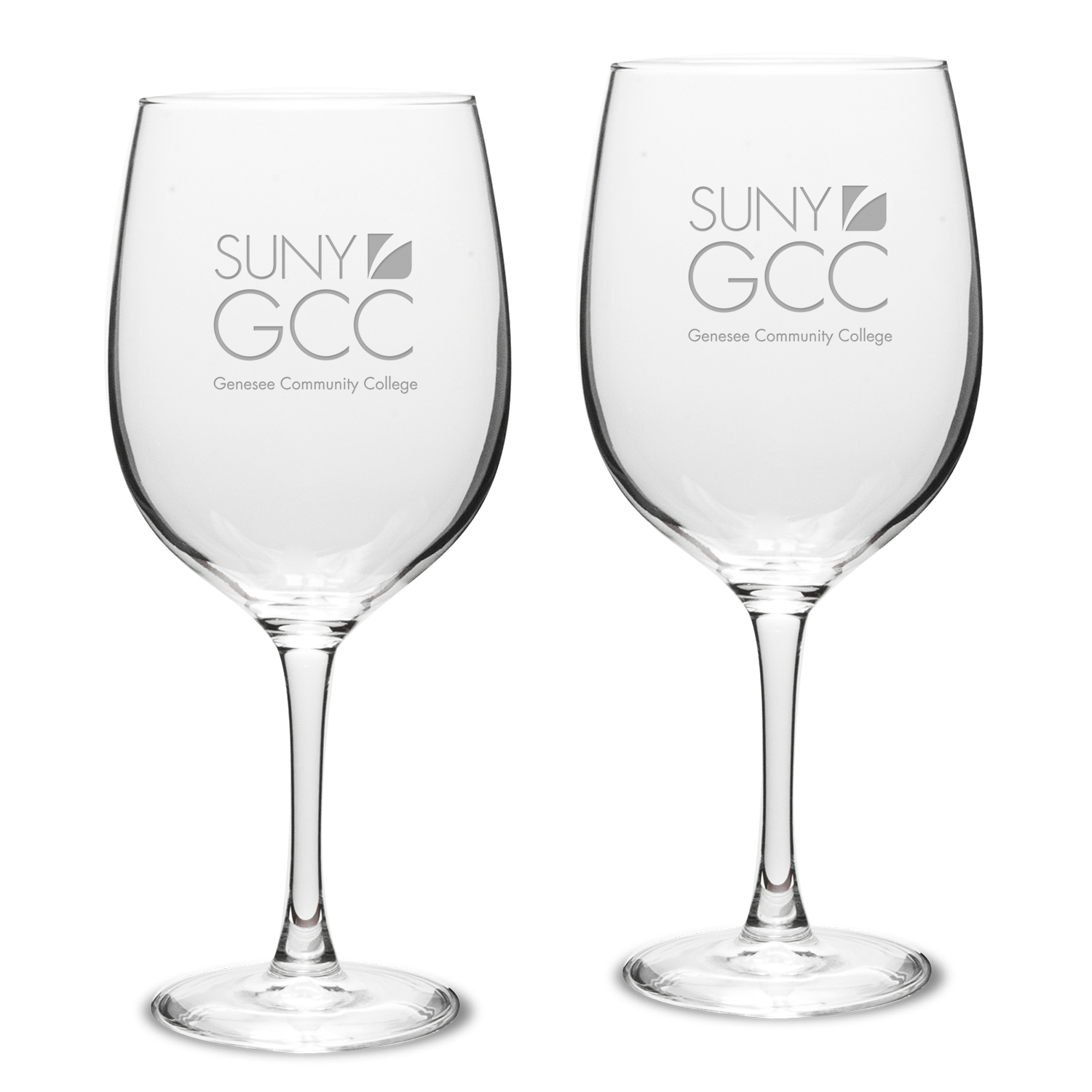 SUNY Genesee Community College 19oz. 2-Piece Traditional Red Wine Table Glass Set