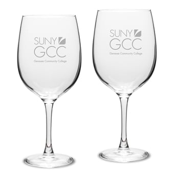 SUNY Genesee Community College 19oz. 2-Piece Traditional Red Wine Table Glass Set