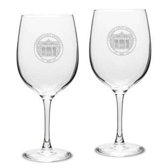 Emporia State Hornets Primary Logo 19oz. 2-Piece Traditional Red Wine Table Glass Set