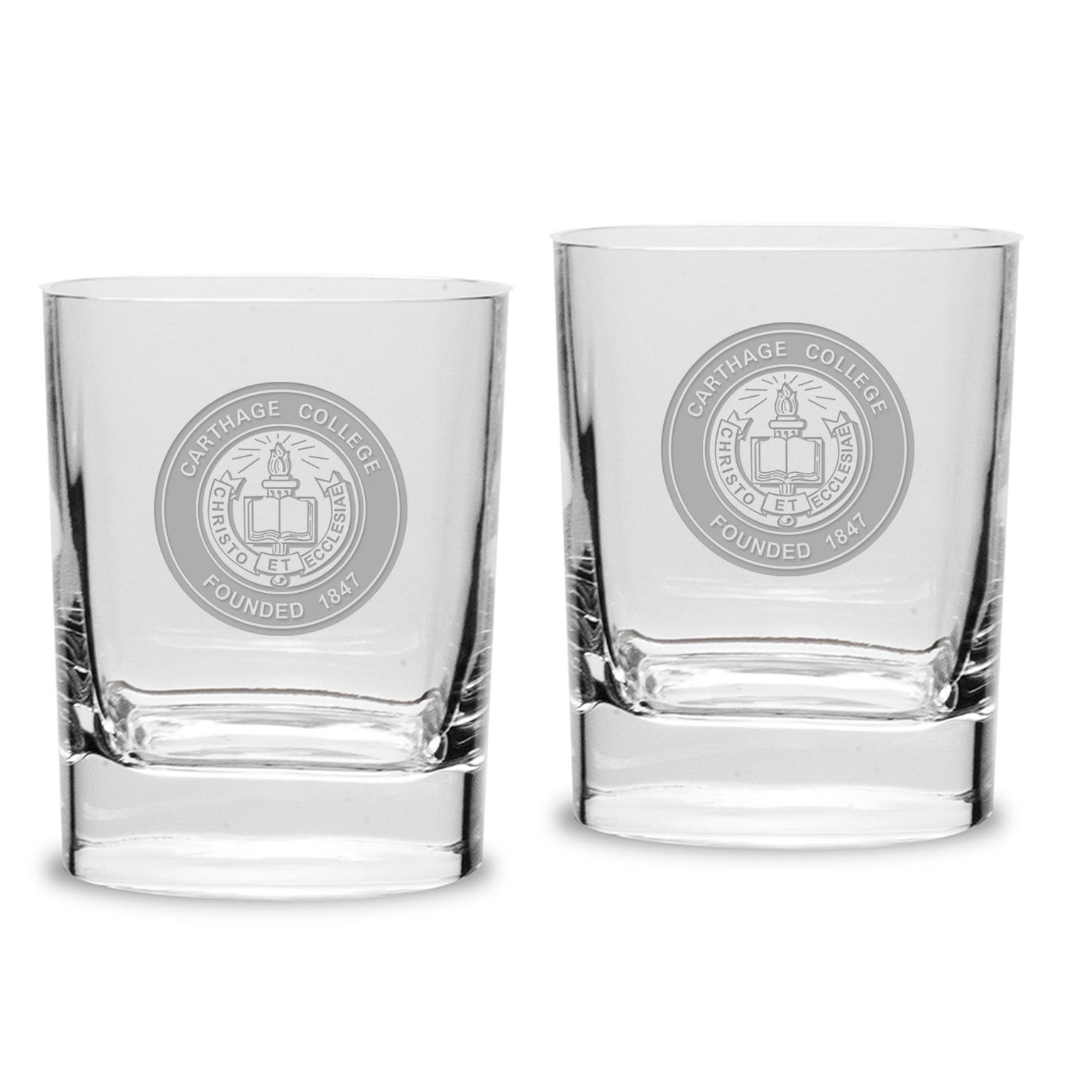 Carthage Firebirds 2-Piece 11.75oz. Luigi Bormioli Square Double Old Fashion Glass Set