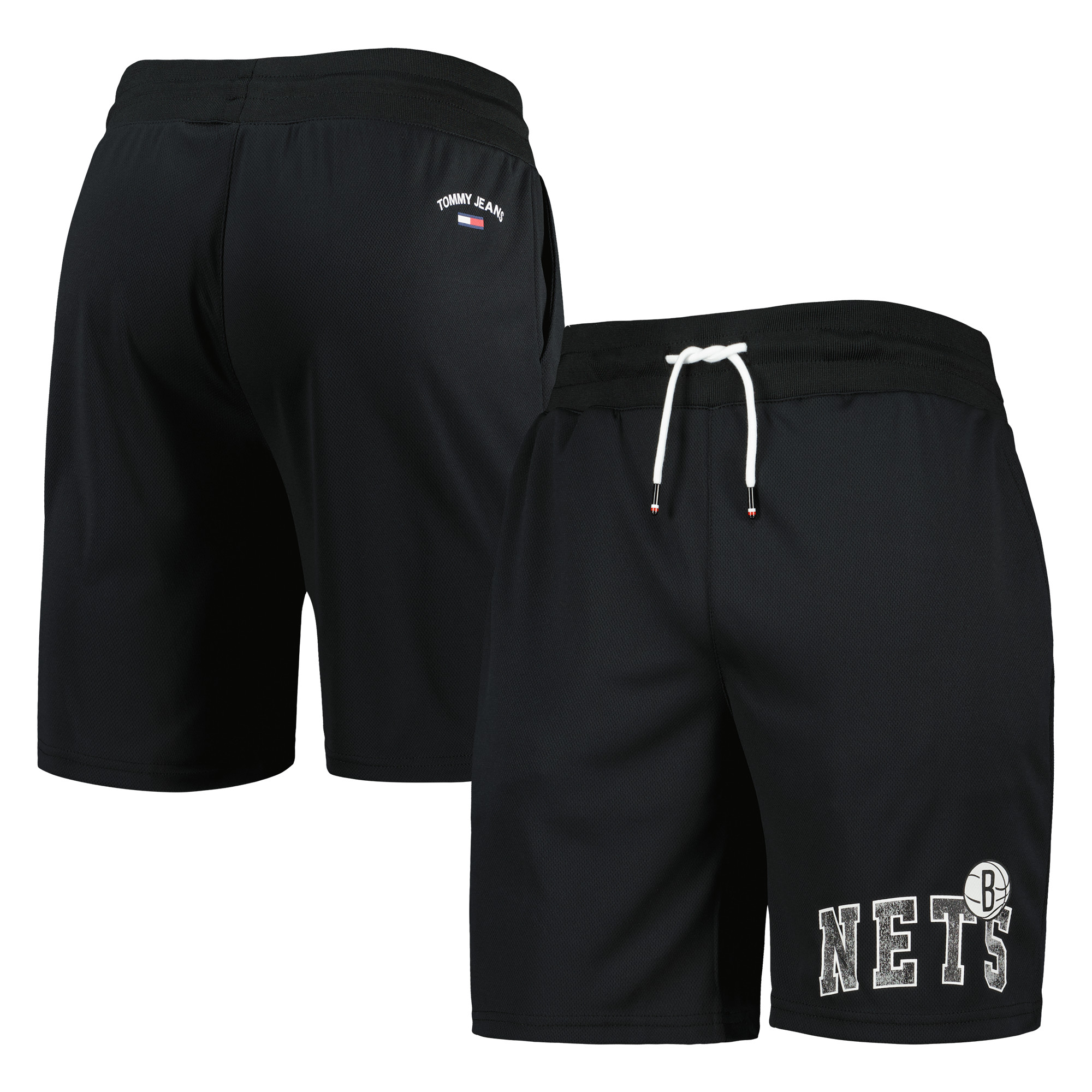 Men’s Tommy Jeans Black Brooklyn Nets Mike Mesh Basketball Shorts Men’s Tommy Jeans Black Brooklyn Nets Mike Mesh Basketball Shorts