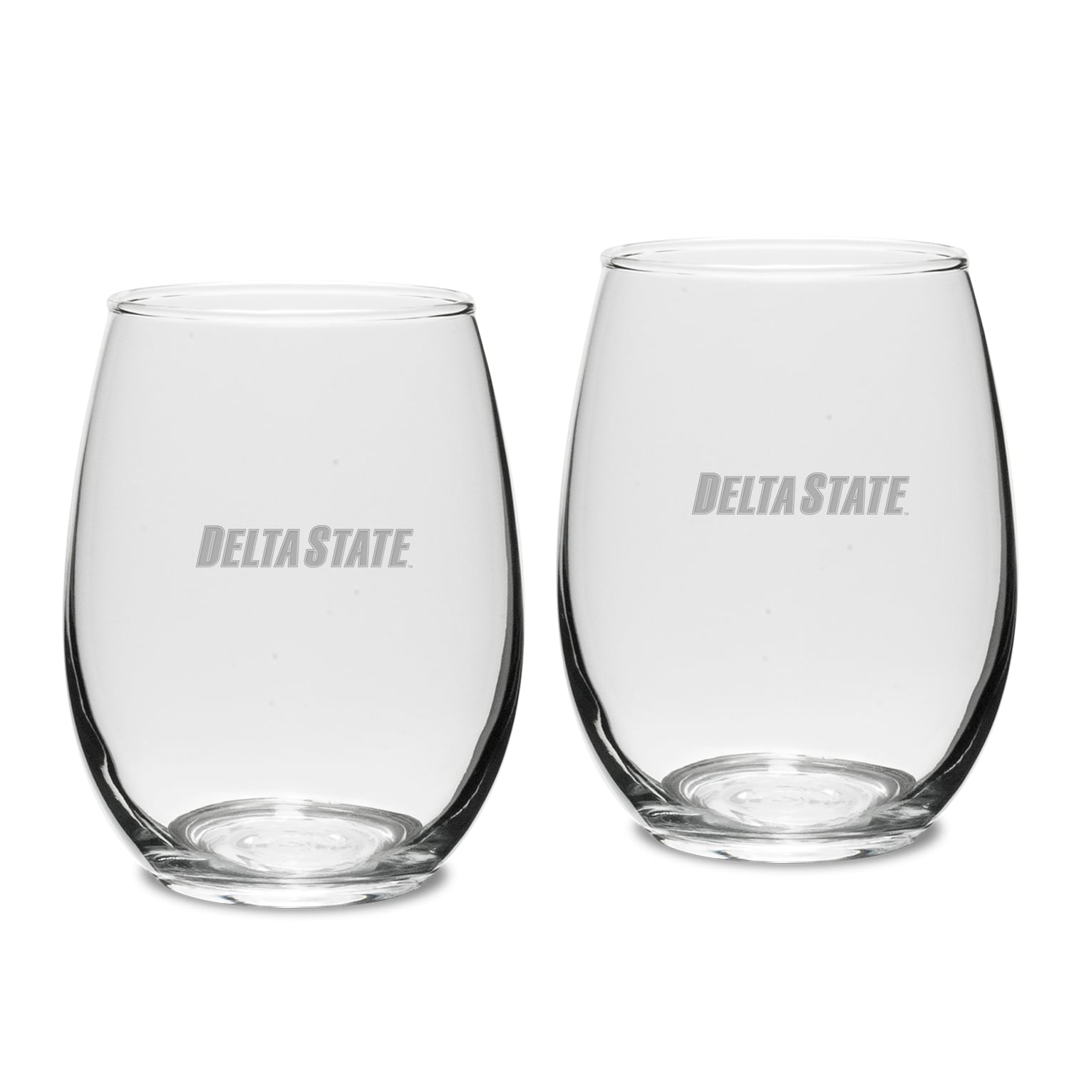 Delta State Statesmen 15oz. 2-Piece Stemless Wine Glass Set
