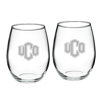 Central Oklahoma Bronchos 21oz. 2-Piece Stemless Wine Glass Set