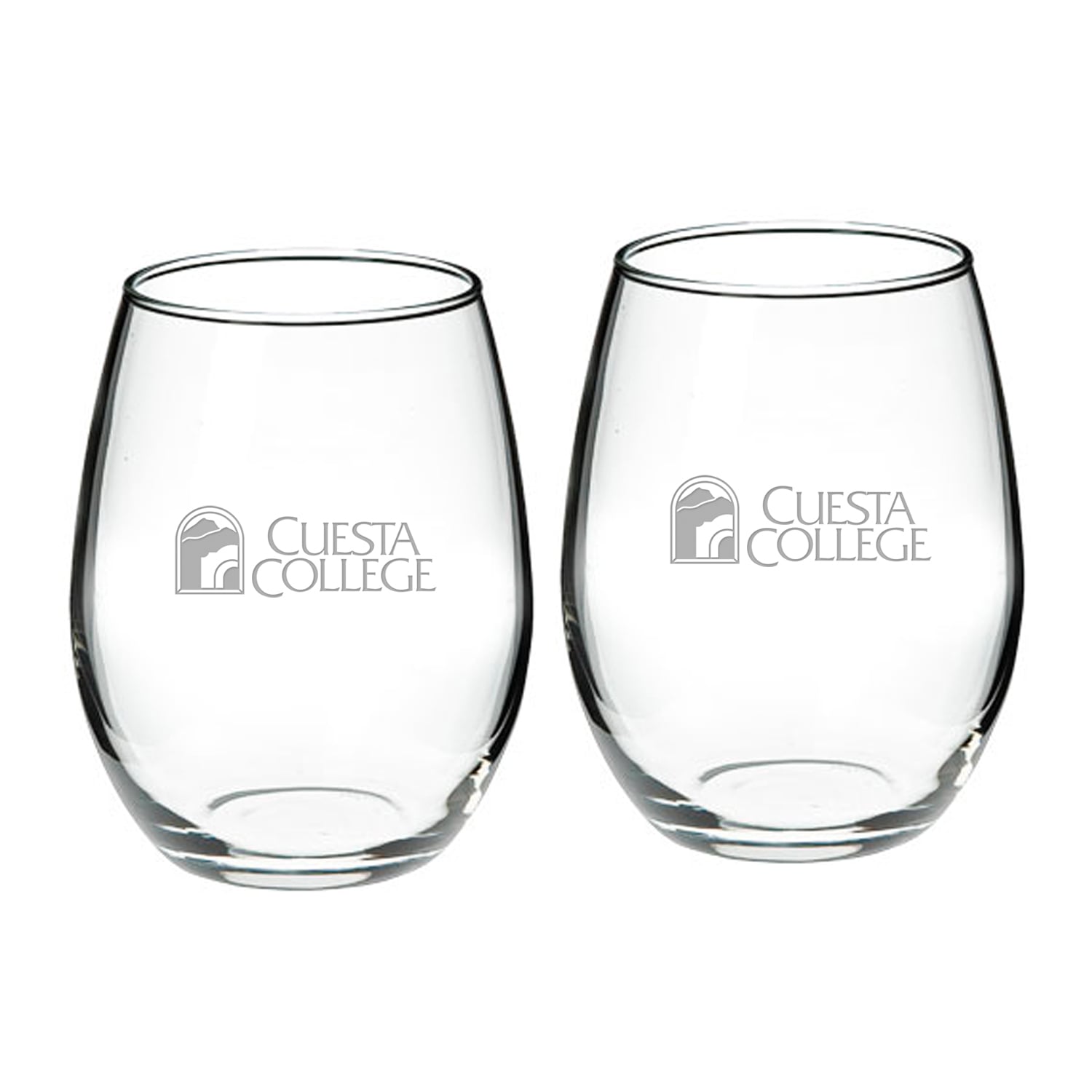 Cuesta College Cougars 21oz. 2-Piece Stemless Wine Glass Set