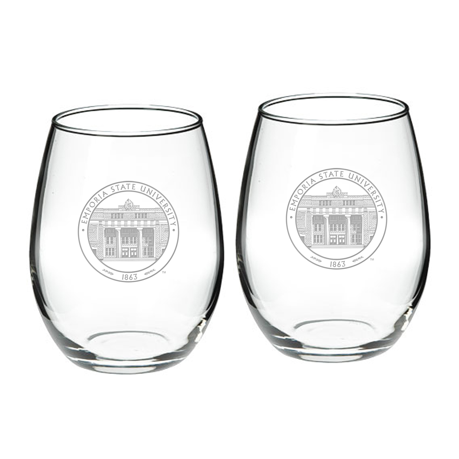 Emporia State Hornets 21oz. 2-Piece Stemless Wine Glass Set