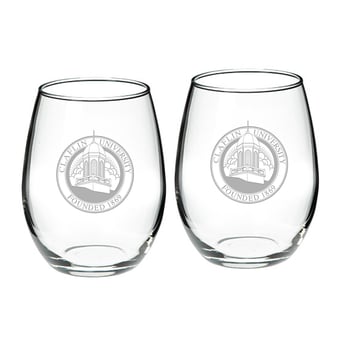 Claflin Panthers 21oz. 2-Piece Stemless Wine Glass Set
