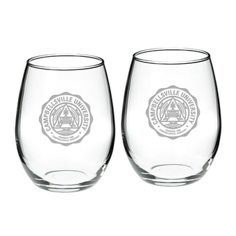 Campbellsville Tigers 21oz. 2-Piece Stemless Wine Glass Set