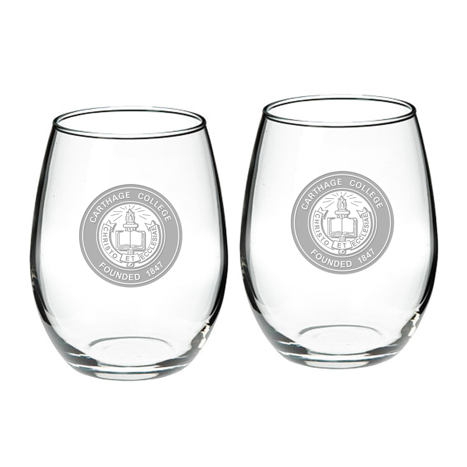 Carthage Firebirds 21oz. 2-Piece Stemless Wine Glass Set