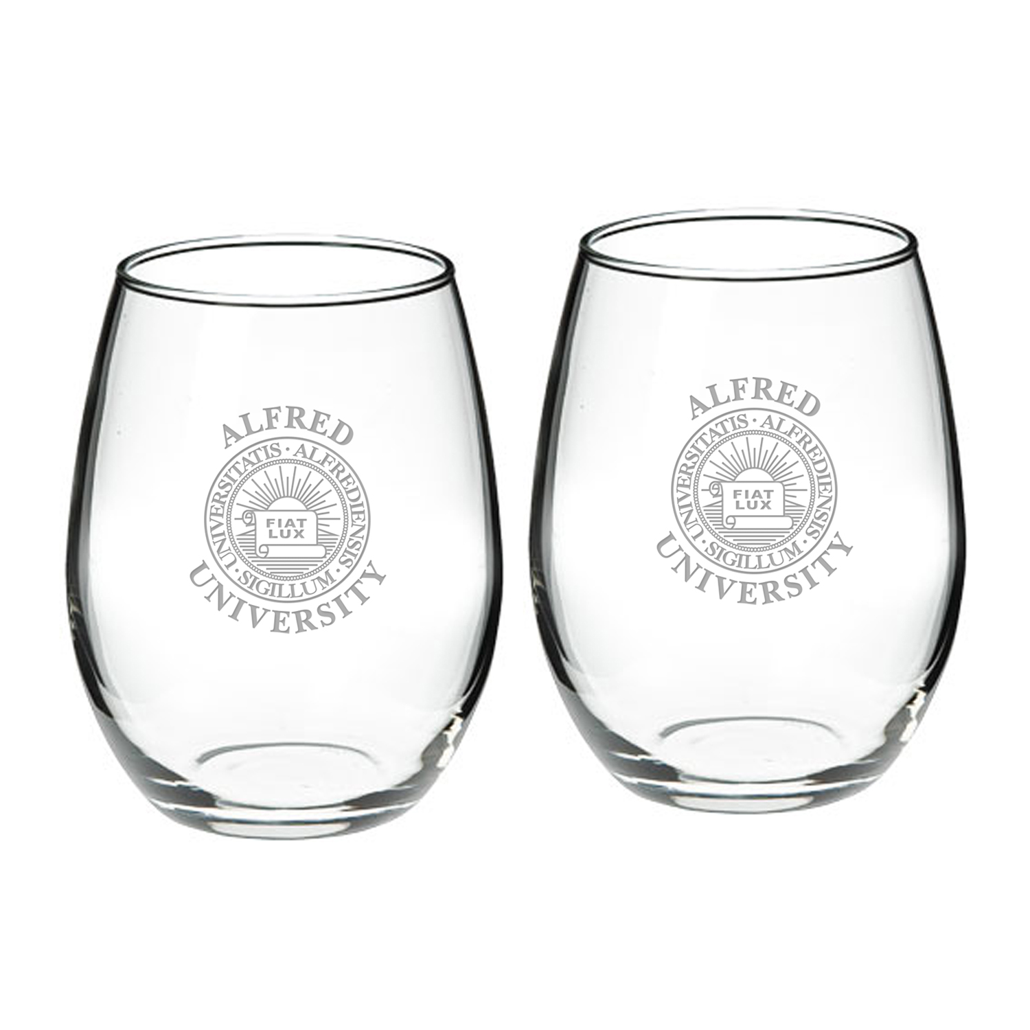 Alfred University Saxons 21oz. 2-Piece Stemless Wine Glass Set